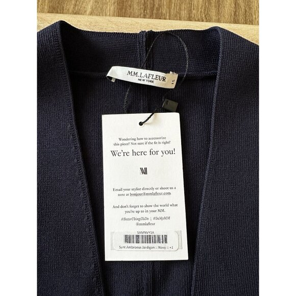 MM Lafleur NWT The Sant Ambroeus Jardigan in Navy Size +1 or XL - Picture 4 of 10